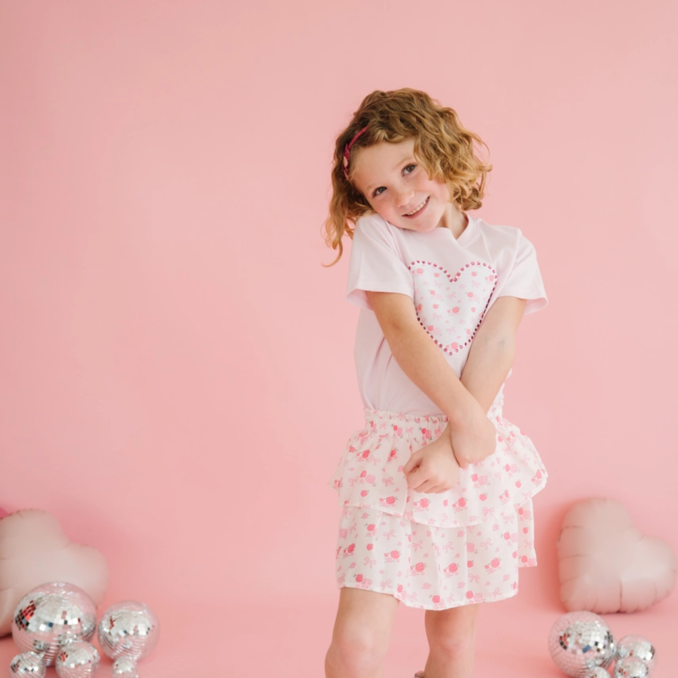 DAINTY ROSE SKORT SET