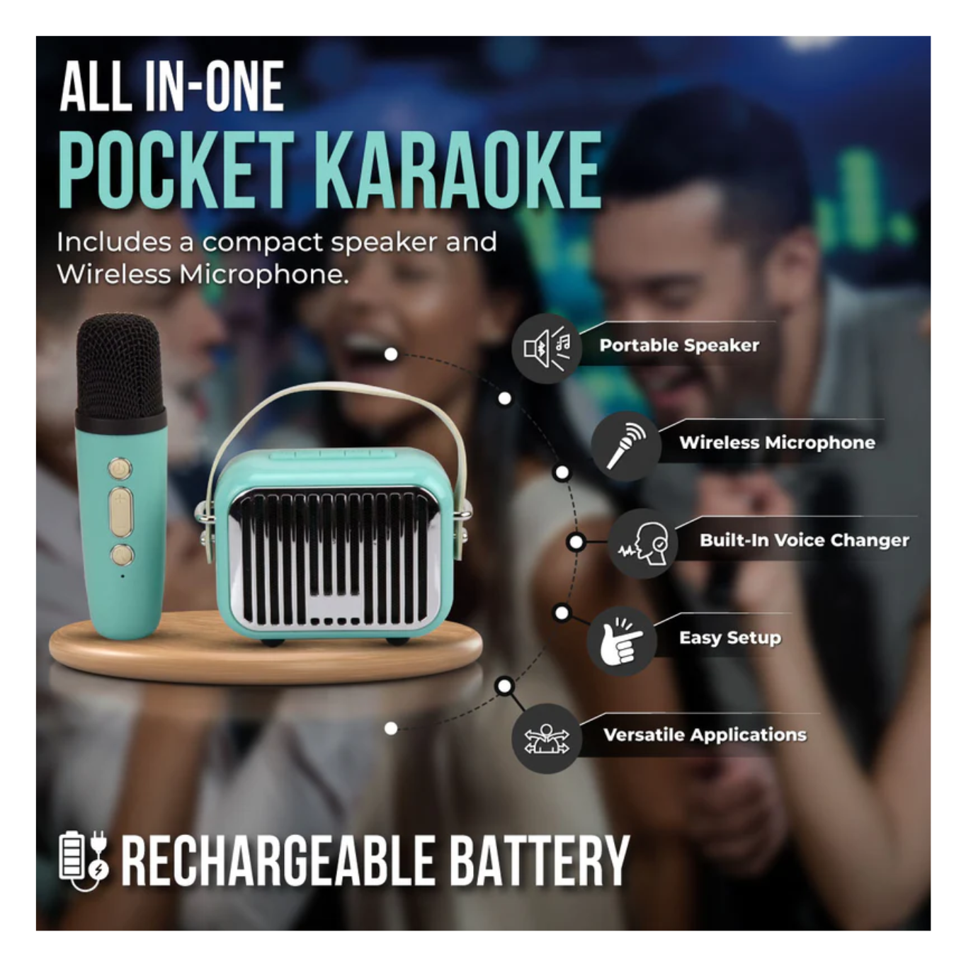 POCKET KARAOKE-MICROPHONE & SPEAKER COMBO