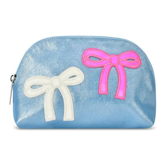 PATCHED BOW COSMETIC BAG