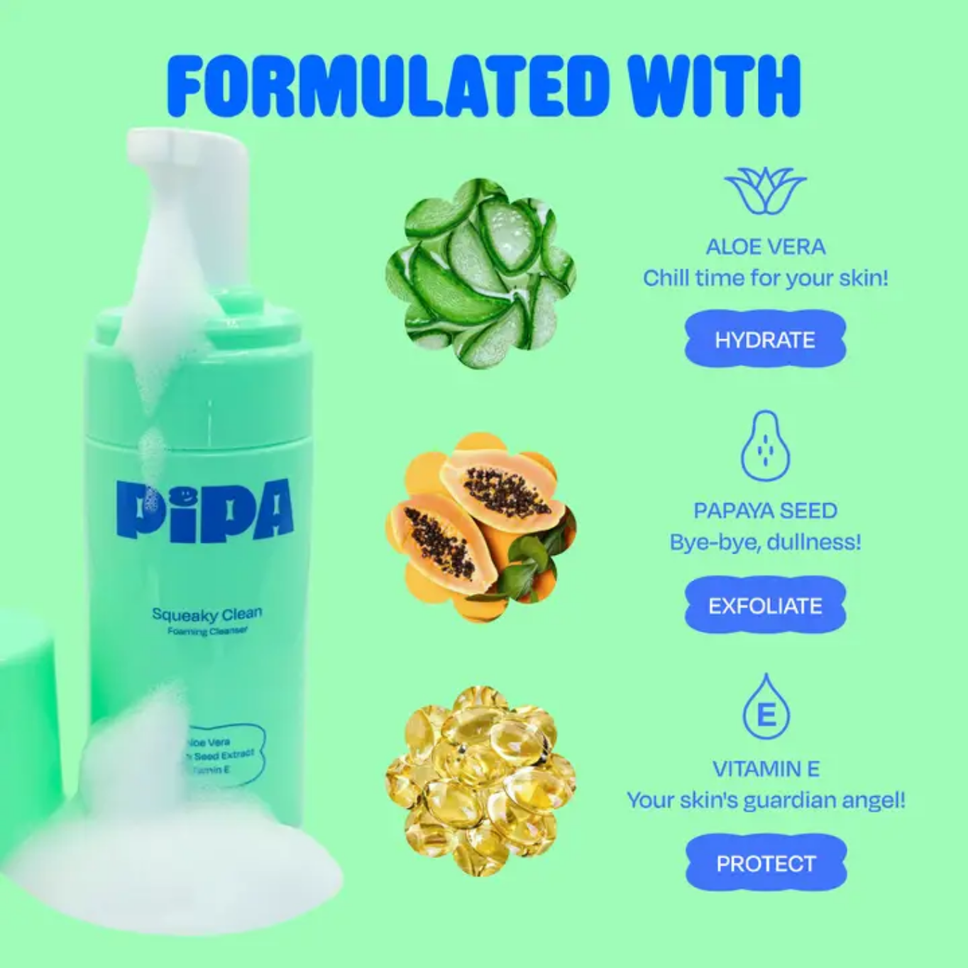 PIPA SQUEAKY CLEAN FOAMING CLEANSER