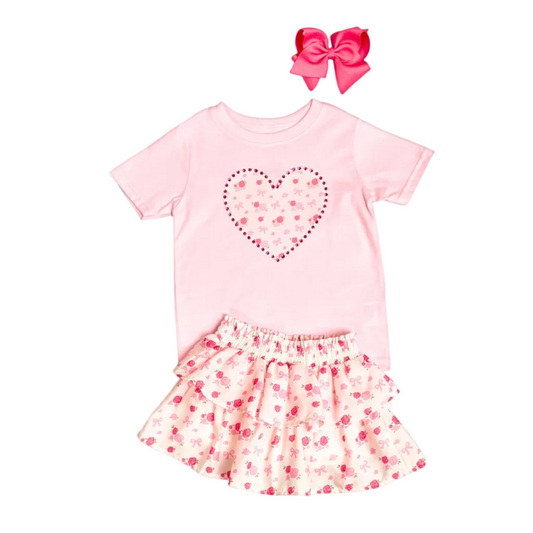 DAINTY ROSE SKORT SET