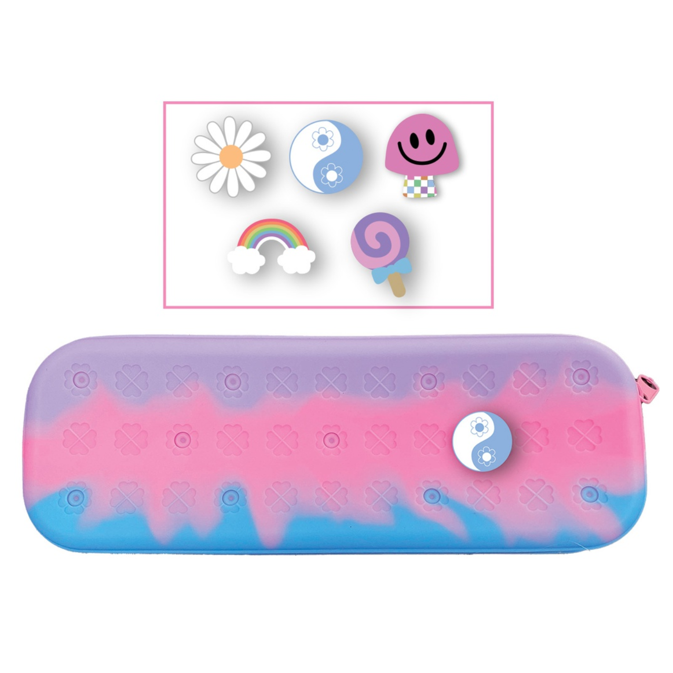 TIE DYE CHARMED JELLY PENCIL CASE