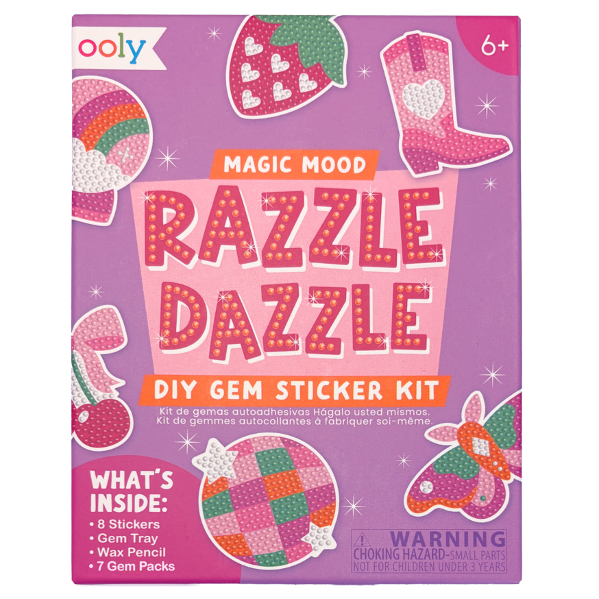 Ooly Razzle Dazzle DIY gem sticker kit packaging on a white background